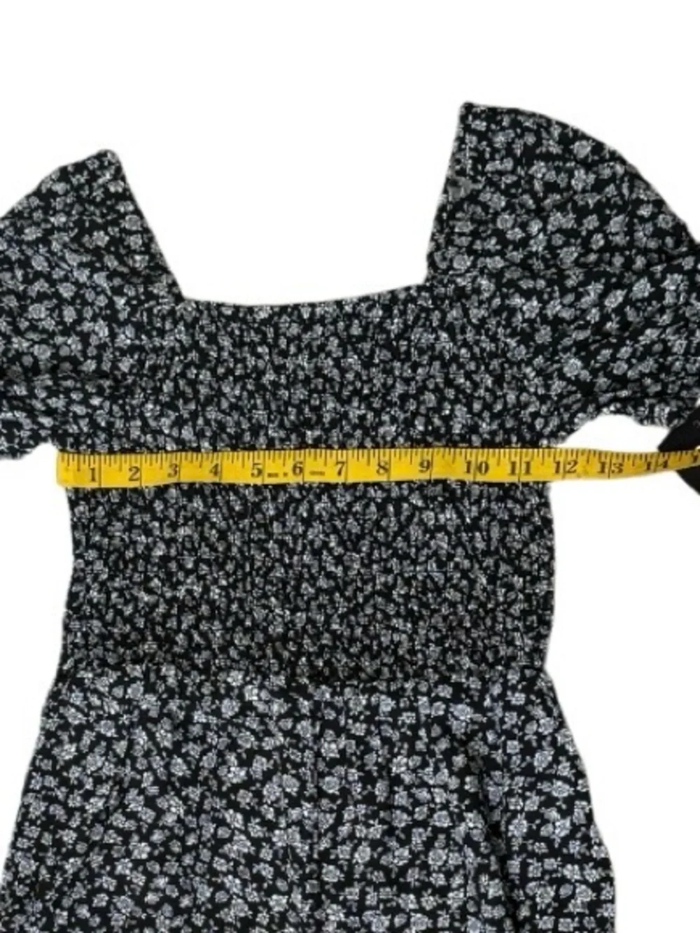 Art Class Target Black Floral Smocked Wide Leg‎ Romper Jumpsuit Girls L (10-12)